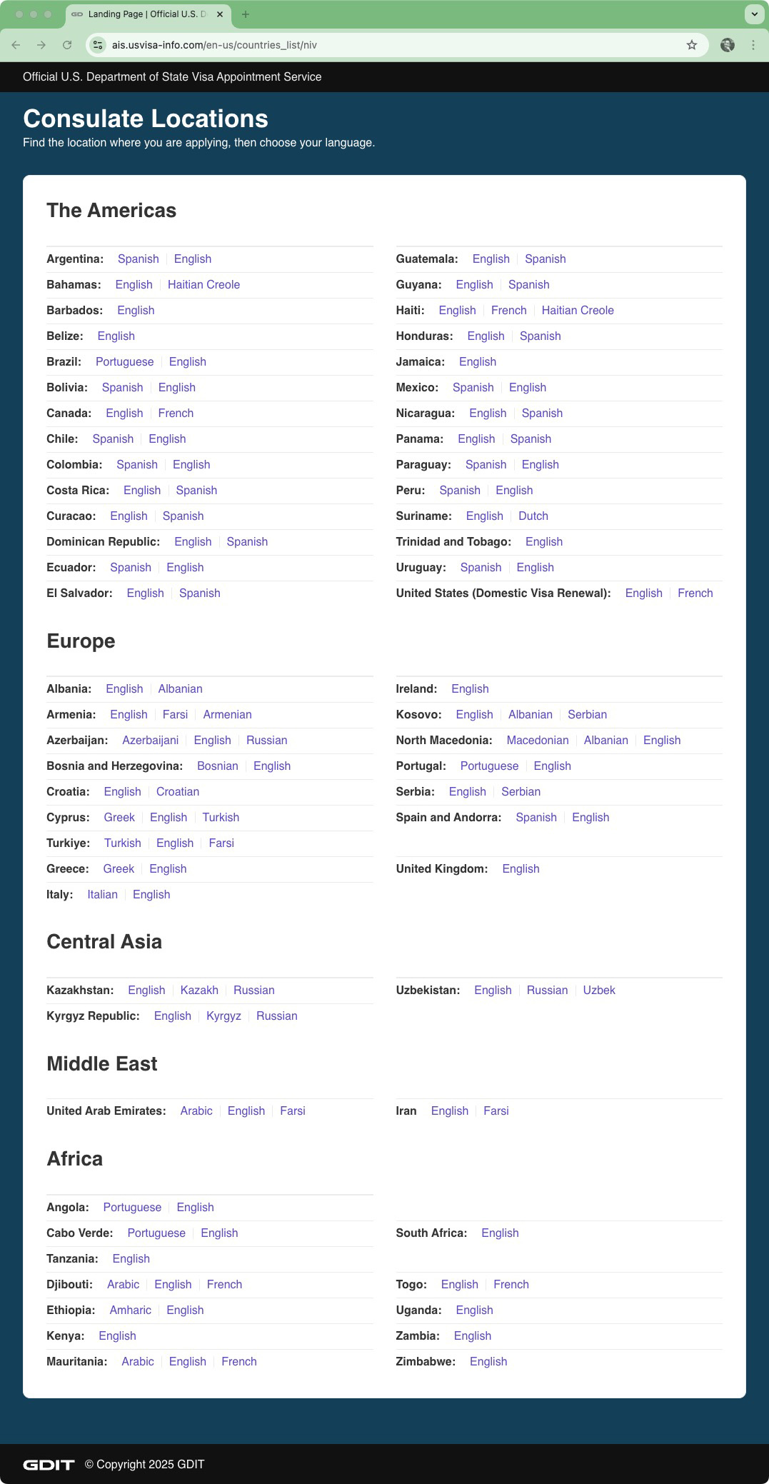 GDIT locations